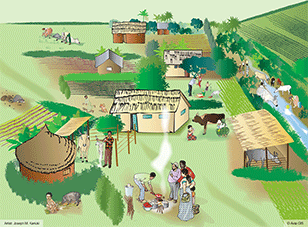 Mixed farming village